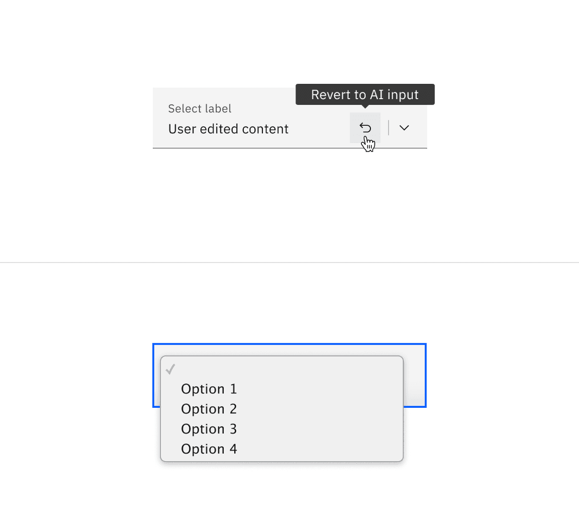 Enabled state of fluid select with AI presence