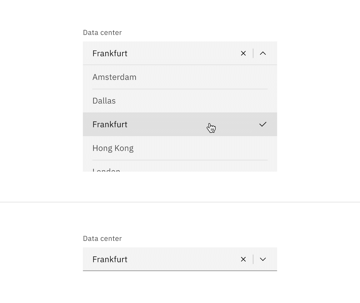 Default combo box selected state.